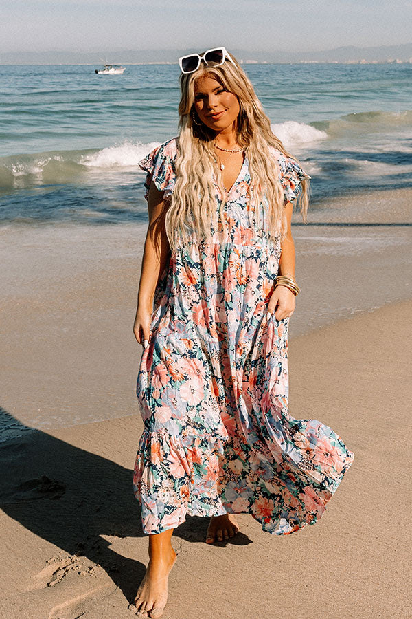 Fast Forward Floral Midi in Pink Curves Image - 1