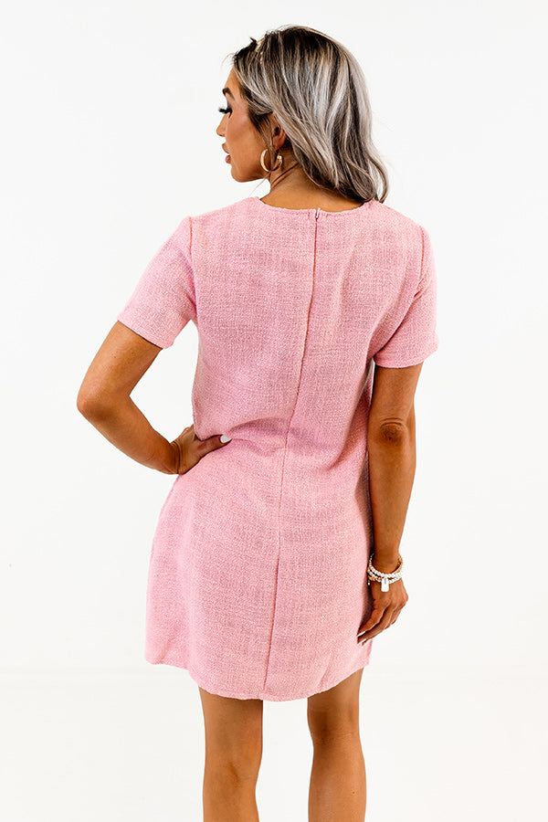 Never Speechless Tweed Mini Dress In Light Pink Image - 3