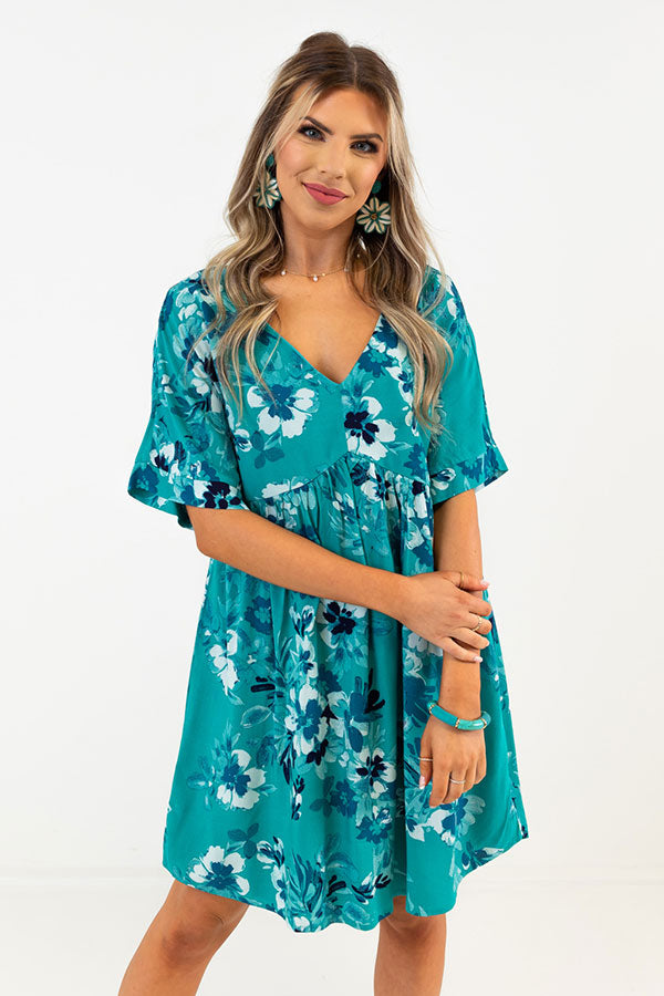 Try To Resist Babydoll Dress In Turquoise • Impressions Online Boutique