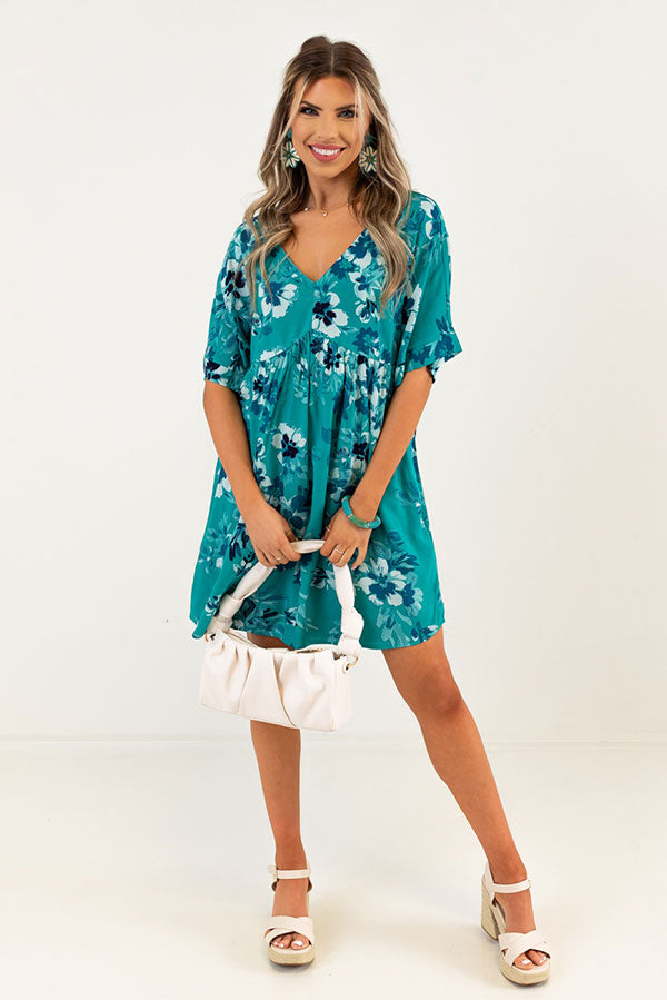 Try To Resist Babydoll Dress In Turquoise
