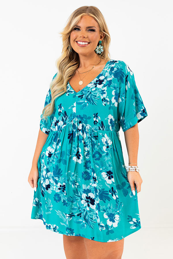 Try To Resist Babydoll Dress In Turquoise Curves Image - 4