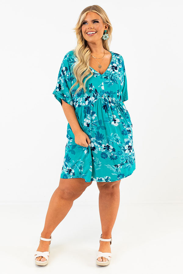 Try To Resist Babydoll Dress In Turquoise Curves Image - 3