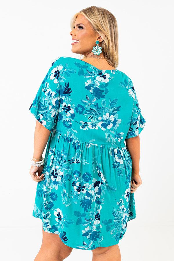 Try To Resist Babydoll Dress In Turquoise Curves Image - 5