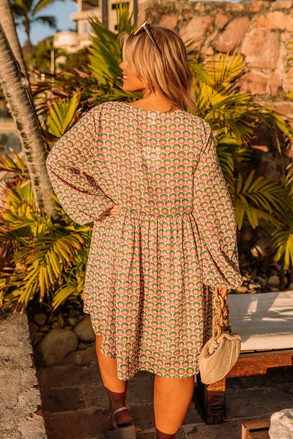 Party in Galveston Babydoll Dress in Green Curves Image - 4