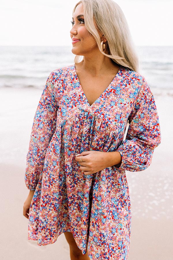 Party in Galveston Babydoll Dress in Blooming Dahlia Image - 3