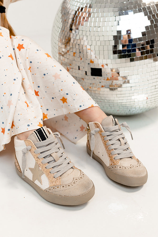 The Evelyn Children's Vintage Sneaker in Stone