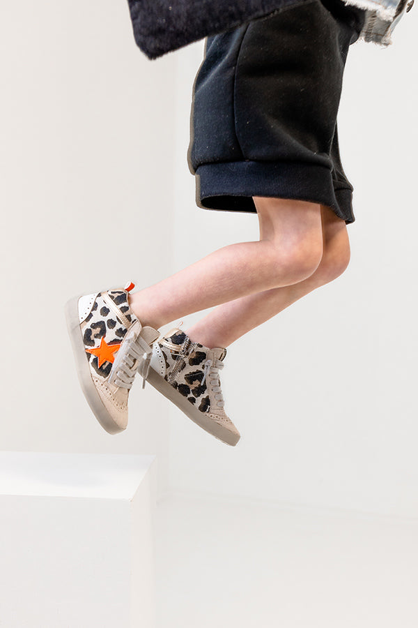 The Evelyn Children's Vintage Sneaker in Leopard
