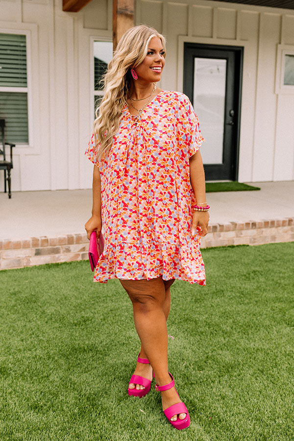 Malibu Villa Shift Dress in Peach Curves Image - 2