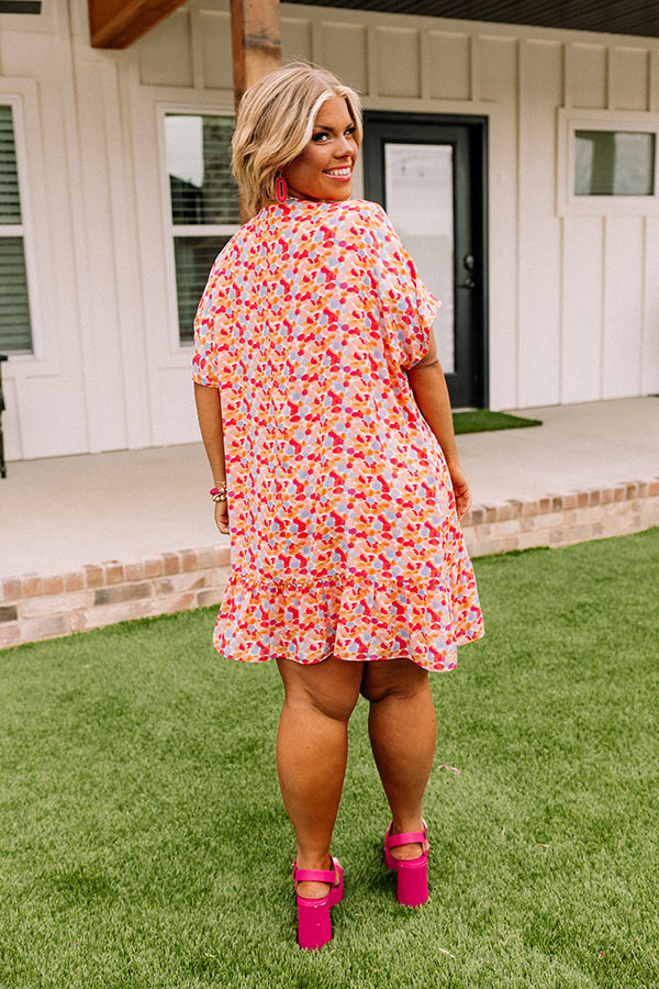 Malibu Villa Shift Dress in Peach Curves Image - 4