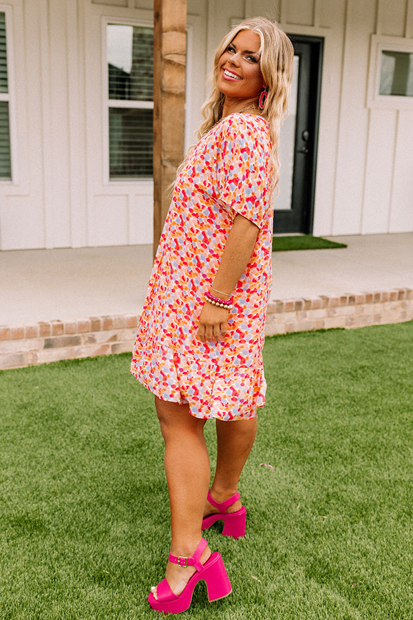 Malibu Villa Shift Dress in Peach Curves Image - 3