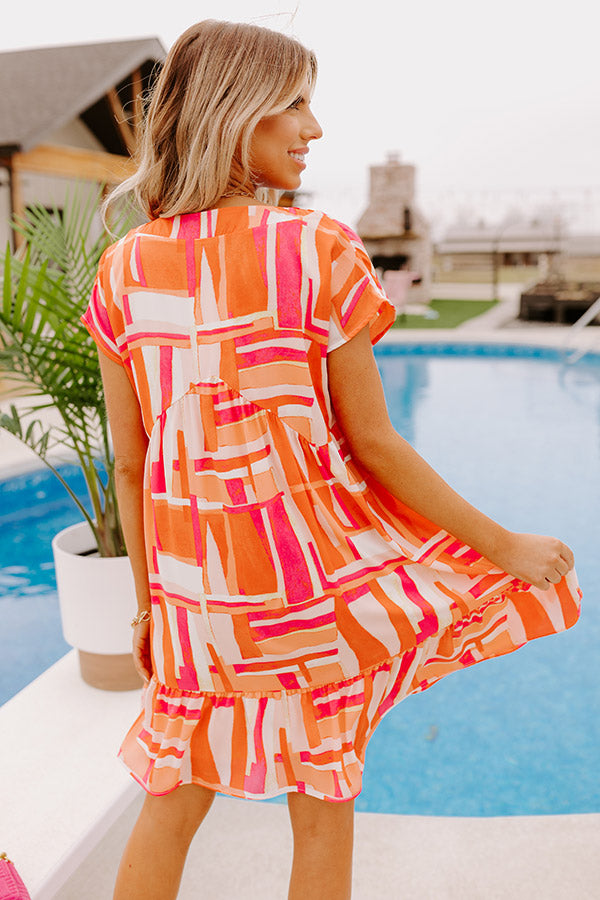 Tulip Fields Shift Dress in Tangerine Image - 4