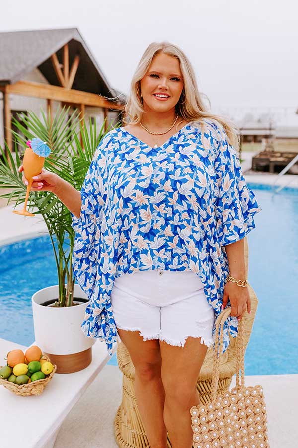 Sunshine Situation Shift Tunic in Ocean Blue Curves Image - 5