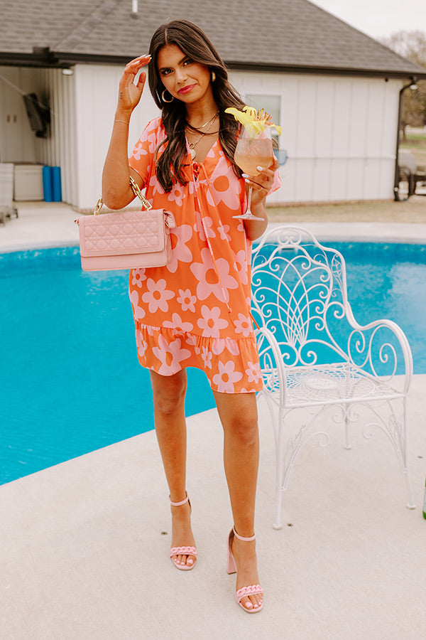 Malibu Villa Shift Dress in Orange Image - 2