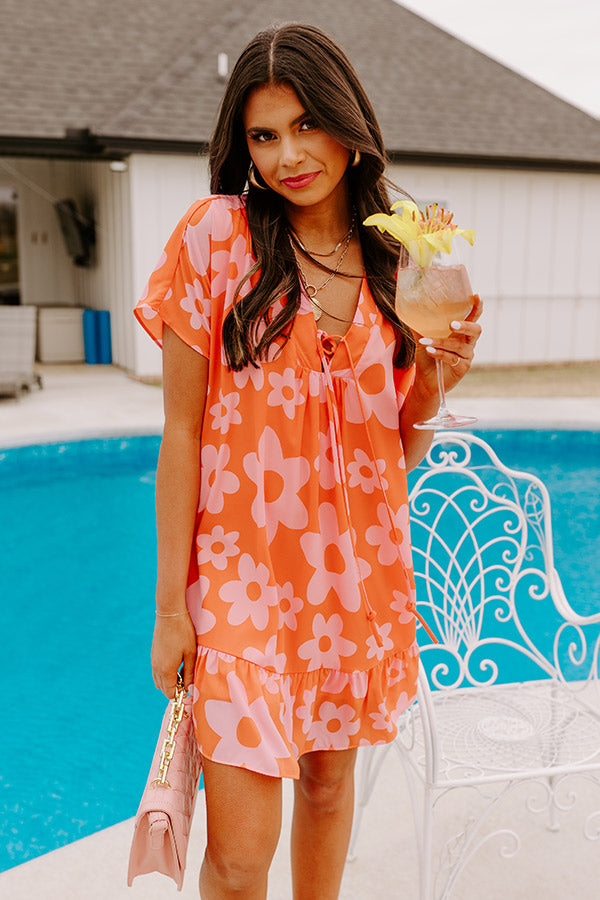 Malibu Villa Shift Dress in Orange Image - 5