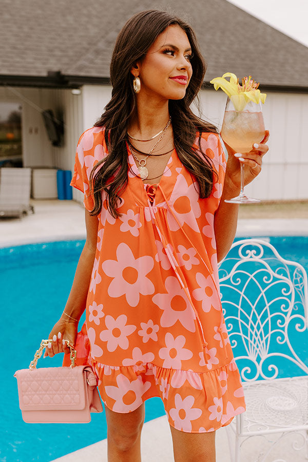 Malibu Villa Shift Dress in Orange Image - 1