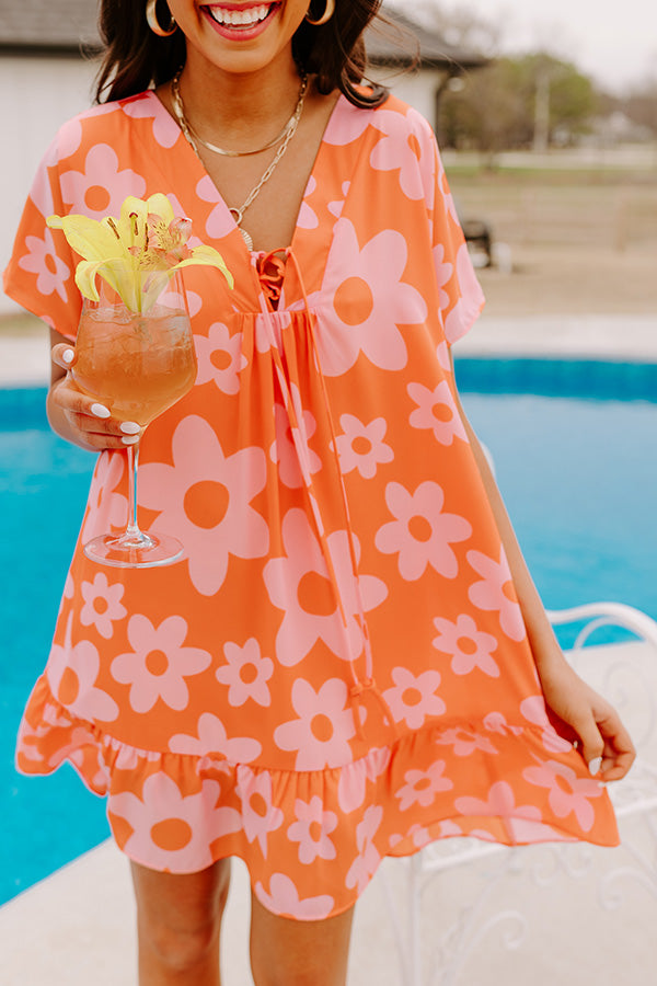 Malibu Villa Shift Dress in Orange Image - 3