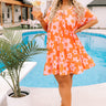 Malibu Villa Shift Dress in Orange Curves Image - 1