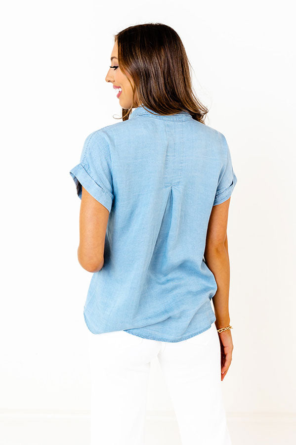 Pleased To Meet You Chambray Top Image - 3