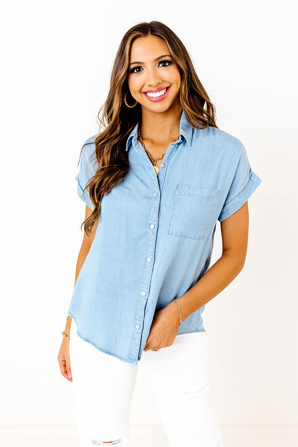 Pleased To Meet You Chambray Top Image - 2