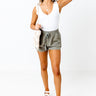 Effortless Nights Chambray Shorts In Sage Image - 1