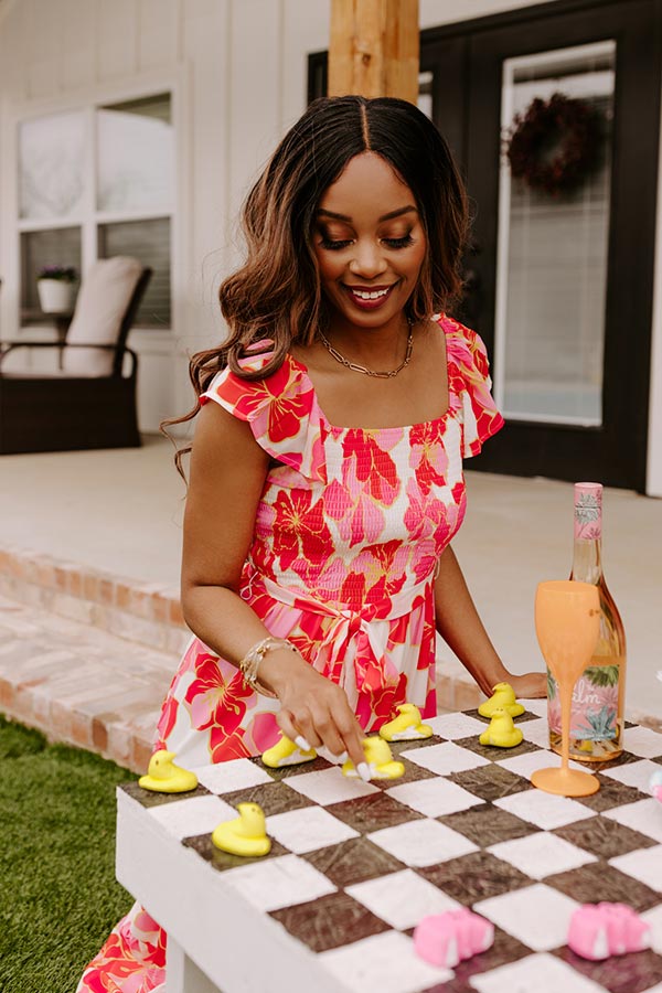 Coastal Cruising Smocked Midi Image - 2