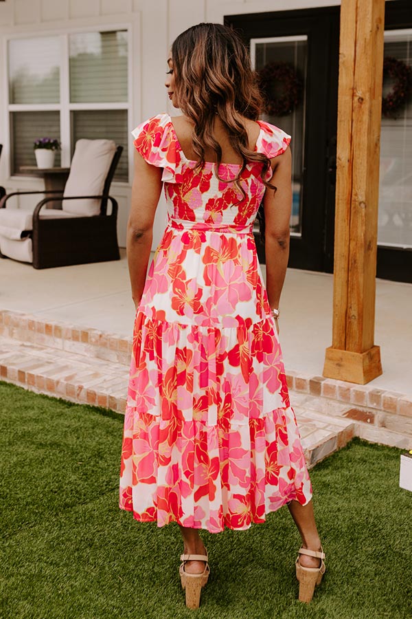 Coastal Cruising Smocked Midi Image - 4