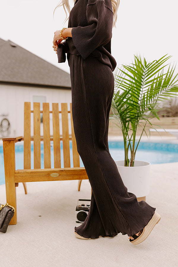 Genuine Gratitude Pleated High Waist Pants In Black Image - 3