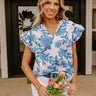 Inspiring Sights Floral Top In Blue Image - 1