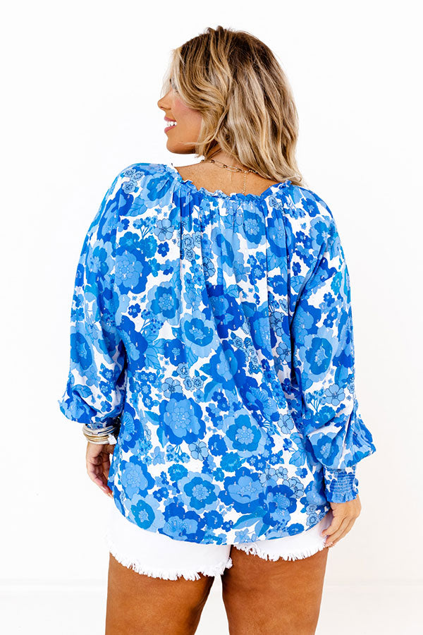 Malibu Pier Floral Shift Top In Blue Curves Image - 4