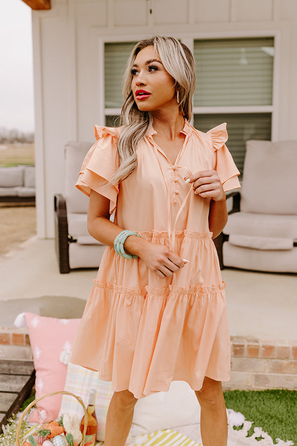Simply Heartwarming Shift Dress In Peach Image - 4