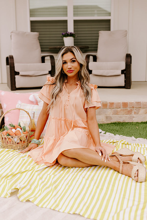 Simply Heartwarming Shift Dress In Peach Image - 3