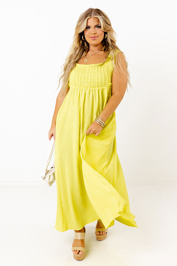 Sun-Kissed Sands Midi In Yellow Curves