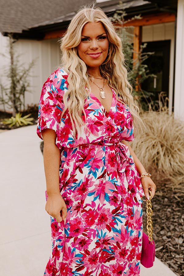 Just Met You Floral Maxi in Fuchsia Curves • Impressions Online Boutique