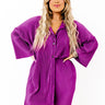 Genuine Gratitude Pleated Button Up In Orchid Curves Image - 1