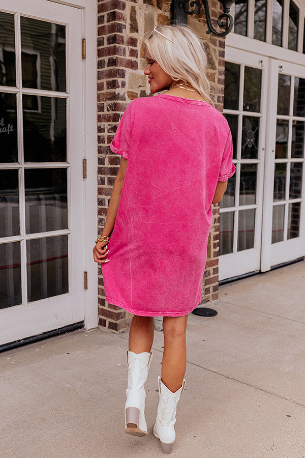 Rock N Roll Mineral Wash T-Shirt Dress Image - 4