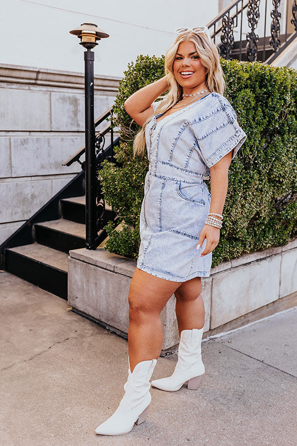 New York State of Mind Denim Dress Curves Image - 4