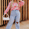 So Easy To Love Floral Top in Light Pink Curves Image - 1