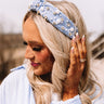 Majestic Moment Embellished Headband In Sky Blue Image - 1