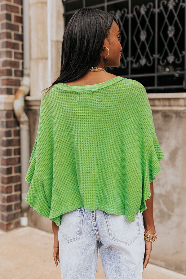 Stay Sweet Waffle Knit Shift Top in Kelly Green Image - 5