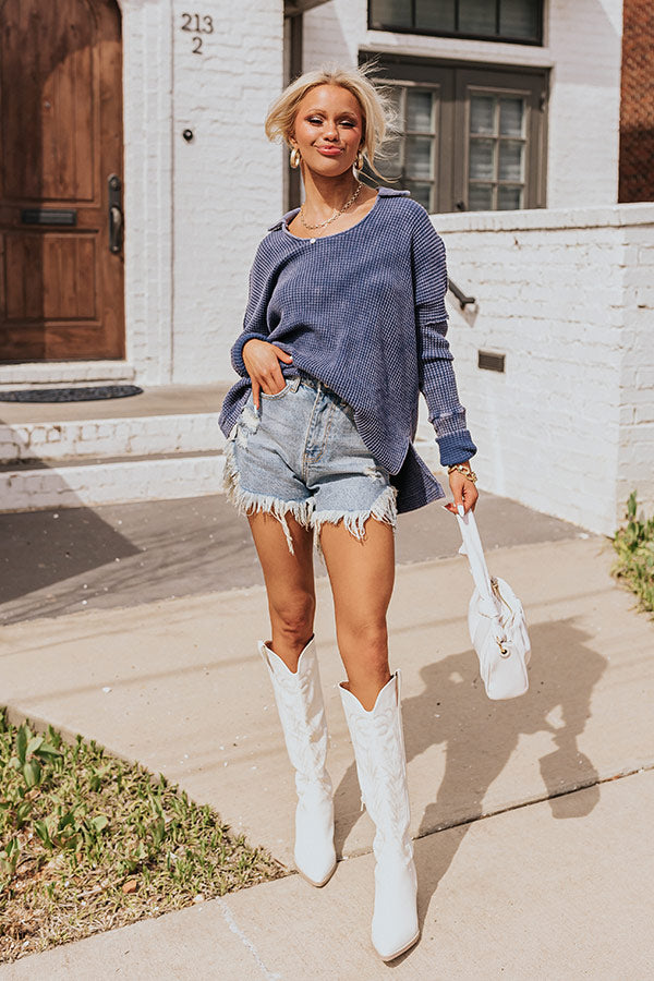 Vinyl On Repeat Waffle Knit Top
