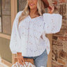 Bellini Brunching Eyelet Top in White Image - 1