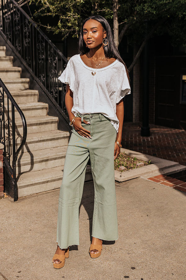 The Adriana High Waist Wide Leg Jean in Pear • Impressions Online Boutique