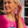 Sydney Sunrise Beaded Earrings In Hot Pink Image - 1