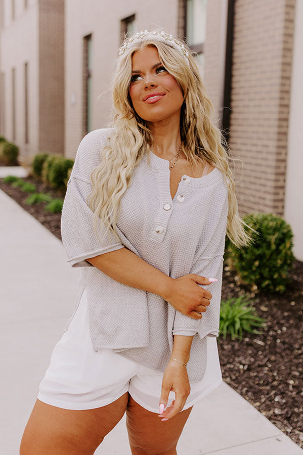 Joyful Journeys Knit Top In Grey Curves Image - 2