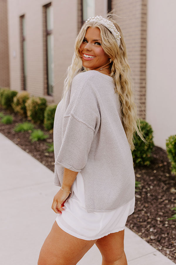 Joyful Journeys Knit Top In Grey Curves Image - 4