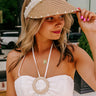 Beautiful Girly Raffia Visor In Tan Image - 1