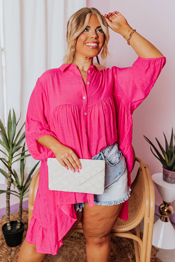 Remarkably Beautiful Shift Tunic In Hot Pink Curves Image - 2