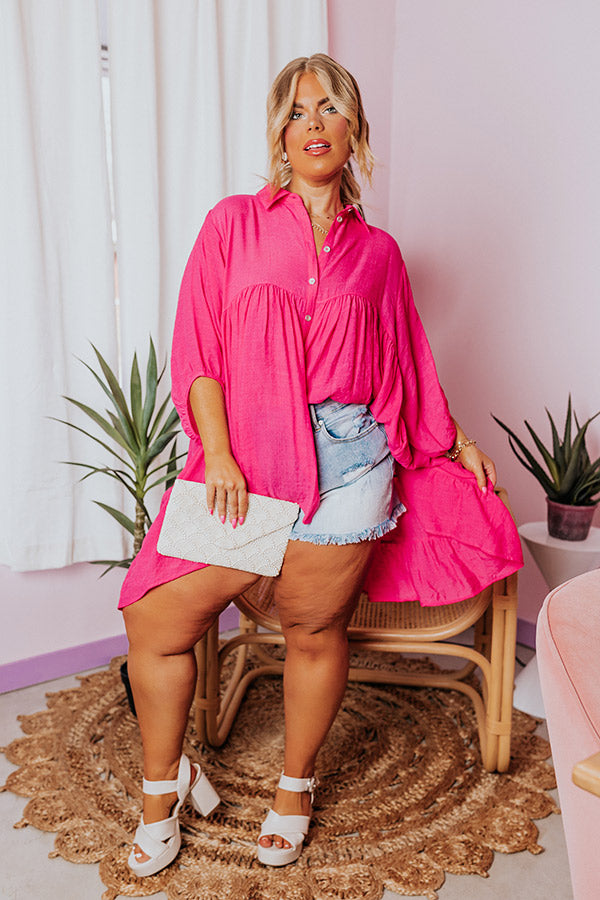 Remarkably Beautiful Shift Tunic In Hot Pink Curves Image - 1