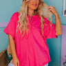 Favorite Adventure Henley Tee In Hot Pink Image - 1