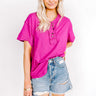 Favorite Adventure Henley Tee In Berry Image - 1